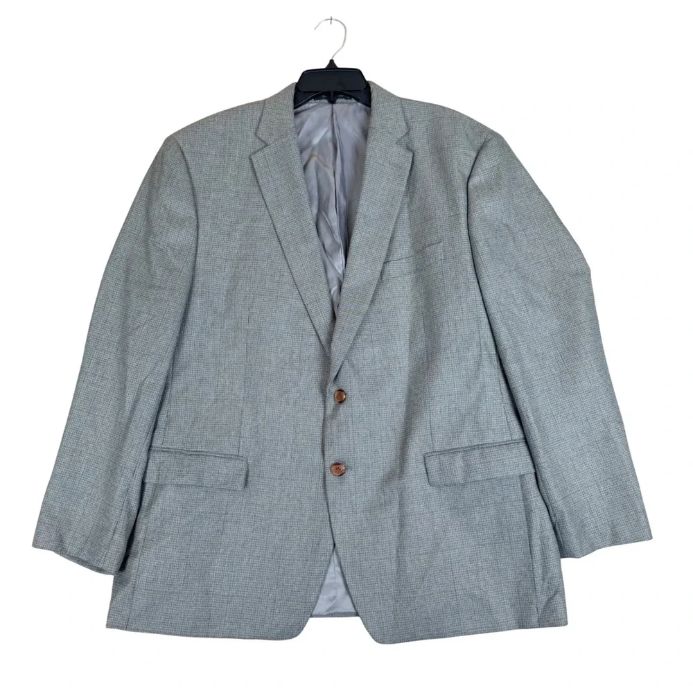 Lauren Ralph Lauren Windowpane 48R Blazer Grey Micro Check 2-Button RN90736